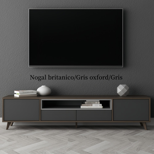 Mueble Para Televisión Estilo Nórdico Minimalista 180x40x56