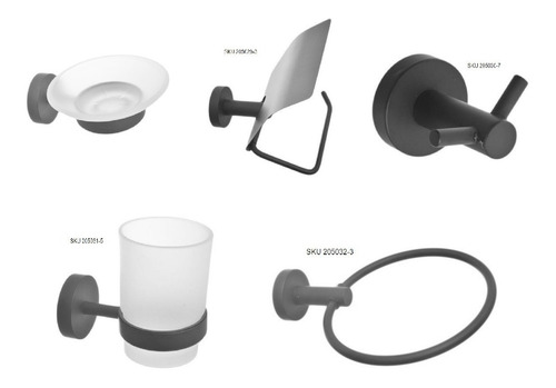 Imagen 2 de 3 de Porta Vaso De Cepillos Tunes Negro, Acero Inoxidable Naffull
