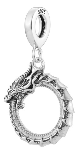 Infinity Dragon Circle Ouroboros 925 Charm Talla De Plata Es