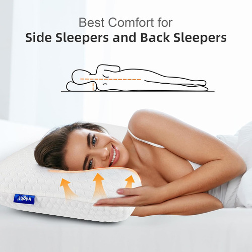 Memory Foam Pillows 2 Pack, Pillows Standard Size Set O...