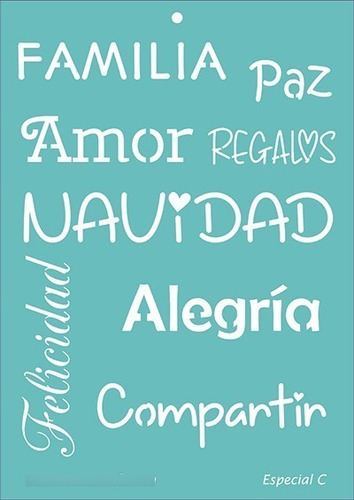 Imagen 1 de 2 de Stencil Laura Craft Palabras Navideñas