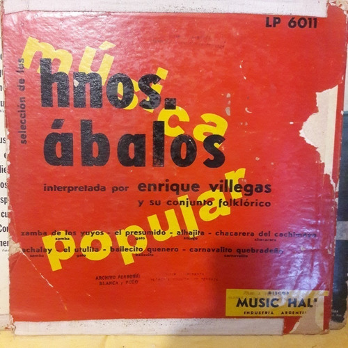 Portada Enrique Villegas Interpreta A Hermanos Abalos P0