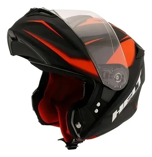 バイカルテ FH&SS Capacete Helt Escamoteavel New Hippo Wakanda Preto/vermelho