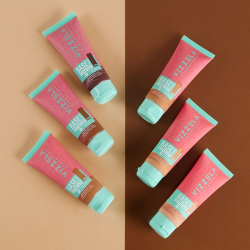 Base Líquida Vegana Matte Resistente À Água Vizzela