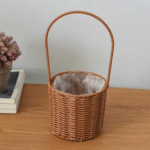 Cesta De Picnic De Mimbre Hecha A Mano Con Asa Para Despensa