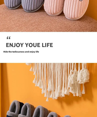 Zapatillas De Algodón Furry Home Para Hombre Y Mujer