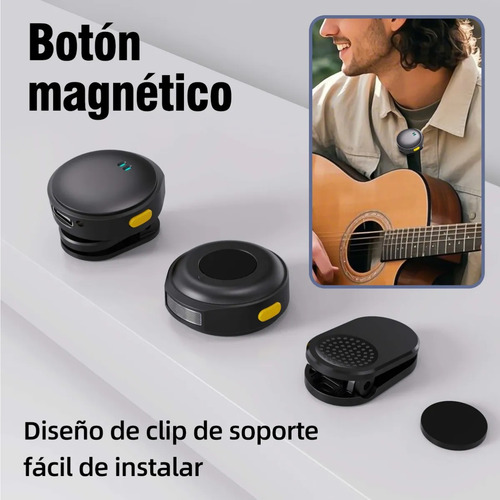 2 Micrófono Corbatero Magnético Inalámbrico Iphone Android Negro