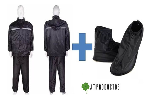 Traje Impermeable Moto Reflectante+cubre Calzado Impermeable