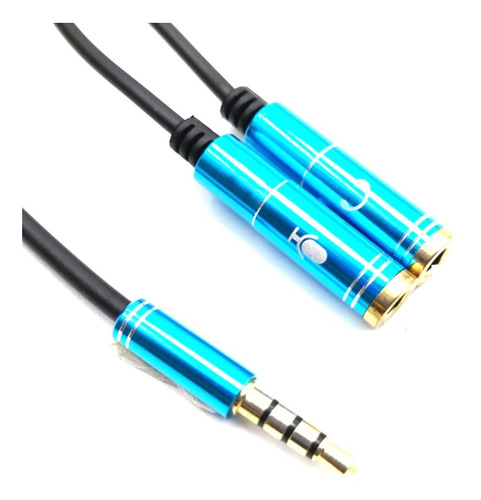 Cable Plug Divisor De Micrófono Y Audio 3.5 Con Plug 4 Polos