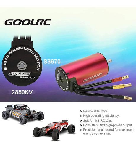 Goolrc S3670 Rc Motor Sin Escobillas Esc Combo, 2850kv Motor