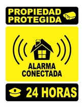 Comprar Cartel 24hs Propiedad Protegida Alarma Conectada 30x40 Cm