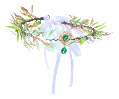 Diadema De Elfo Corona Disfraz Hada Cotillon Color Verde