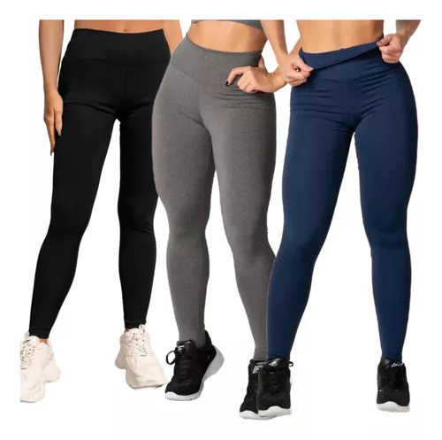 Calça Legging Fitness Não Fica Transparente Suplex Grossa Moda Feminina -  Cinza