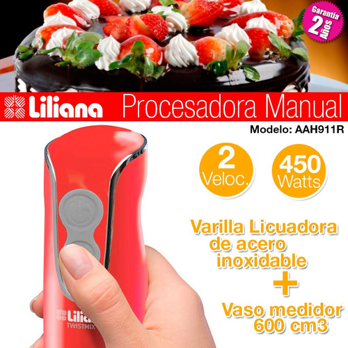 Mixer Licuadora De Mano Twistmix + Batidor Liliana Tecnofast