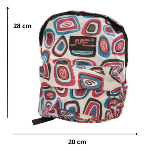 Mochila Escolar De Jardín - Mochilas Y Útiles Escolares Blanco Y Colores Espirales
