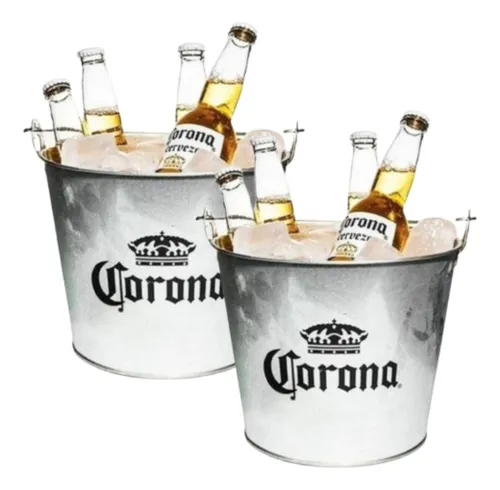 2 Fraperas De Hielo Cerveza Corona Balde Hielera Destapador