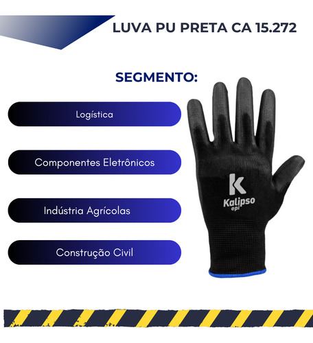 Luva Pu Preta Multitato Kalipso Ca 15272 Mecanico Epi