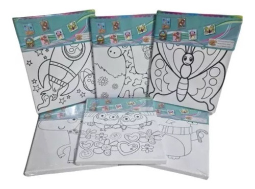 Pack X 3 Bastidor Lienzo Para Niños Para Pintar 24x30 Cm