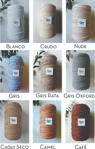 6 Cordones Para Macramé - 2mm, 500gr C/u, 3cabos