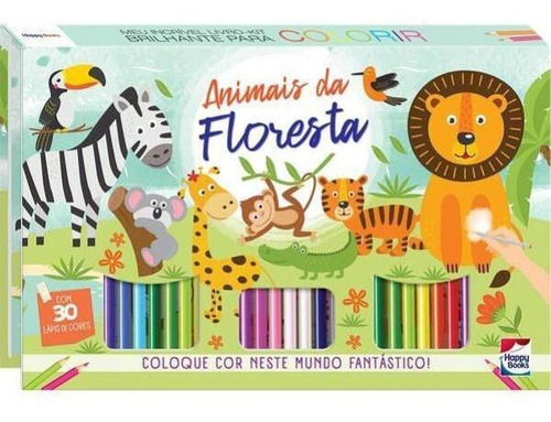 Meu Incrível Livro-kit Brilhante Para Colorir: Animais Da F, De Brijbasi Art Press. Editora Happy Books, Capa Mole Em Português