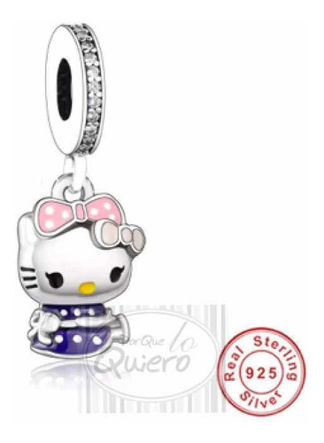 Charm 100% Plata S925 Dije Kitty Gatito Para Pandora