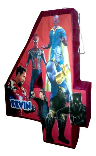 Piñata Numero 4 Avengers Thanos Iron Spaiderman 1 Metro Alto
