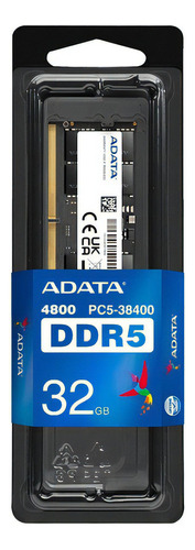 Memoria Adata Sodimm Ddr5 32gb 4800mhz Lap Aio Ad5s480032g-s