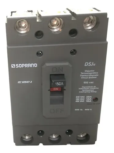 三篠 DSJN3-B150A Disjuntor 3P 150A Caixa Moldada Nema - Soprano