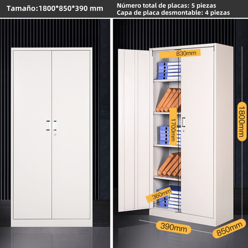 Locker Gabinete Universal Tipo Closet Anaquel 5 Repisas Colo Gris