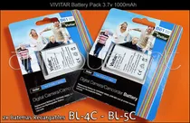 Comprar A64 2 Baterias Bl-4c \u002F Bl-5c Vivitar 1000mah Nokia Blister