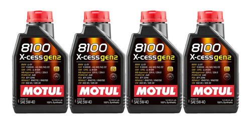 Kit 4 Motul 8100 X-cess 5w40 Gen2 Vw 502.00 505.00.