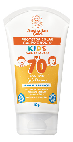 Australian Gold Kids Fps 70 - Protetor Solar Corporal 120g