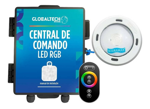 Kit 1 Led Piscina Rgb Colorido Cob Sodramar + Central Touch 110V/220V