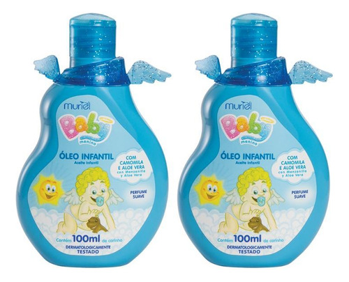  Óleo Muriel Oleo corporal muriel baby 100ml azul - kit com 2un en corporal 0.1L sensação