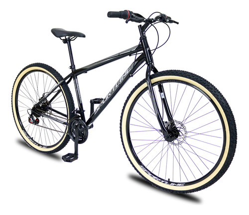 Bicicleta Aro 29 Aço Carbono 21 Velocidades Freio A Disco Cor Preto/Prata