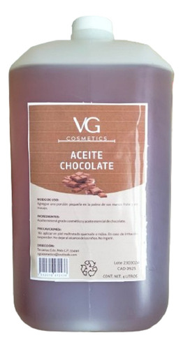 Aceite P/masajes Chocolate Corporal Profesional Spa 4 Litros