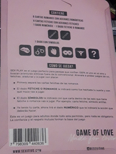 Imagen 6 de 10 de Set De Juegos Eróticos Sexitive