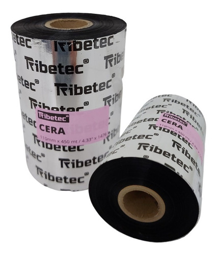 Ribbon De Cera 110x450 Mts Para Impresora De Etiquetas