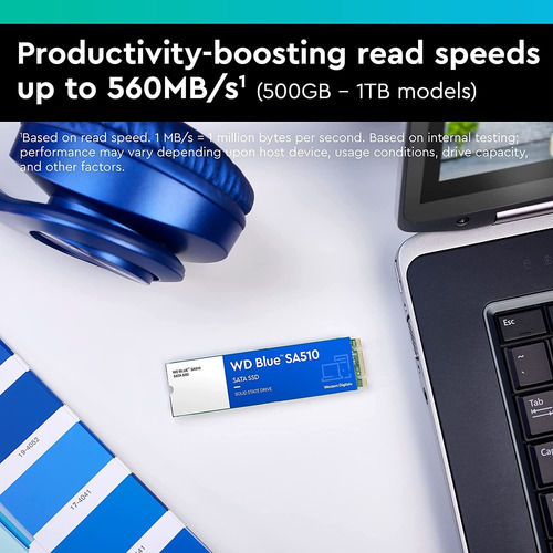 Ssd Western Digital Wds100t3b0b, M.2 2280, 1 Tb, Azul