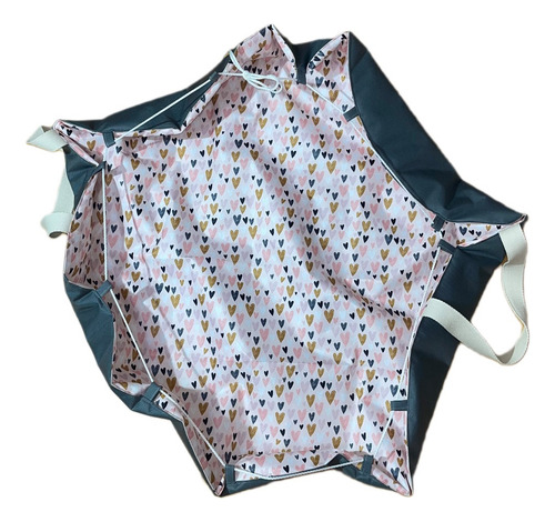 Playmat De Juego Para Bebés Impermeable Y Acolchada Bolso Corazones