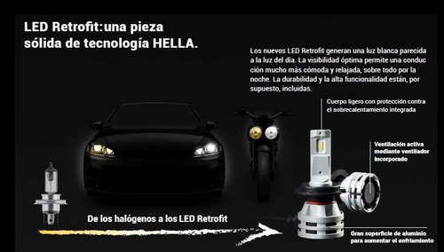 Hella Focos Retrofit 9005/9006 200% Mas Luz 6500k 12-24v 24w