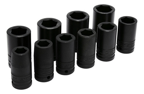 Jgo Dados Largos Impacto Cuadro 3/4 6 Puntas 10pzs Urrea