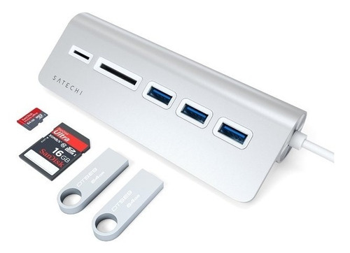 Hub Adaptador Usb-c A Lector Tarjetas Sd 3 Usba Mac Windows