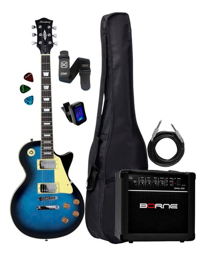 Kit Guitarra Strinberg Lps230 Azul + Acessorios Completa