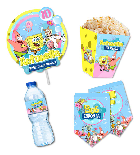 Kit Imprimible De Bob Esponja Para Niña Totalmente Editable