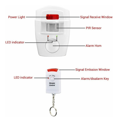 Kit Alarme Residencial Sensor Presença Sem Fio + 2 Controles