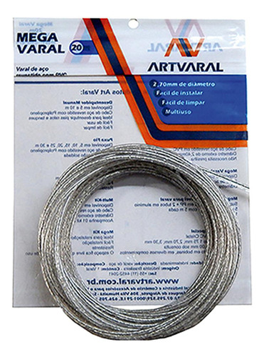 Varal De Aco Mega 20mt 2,7mm