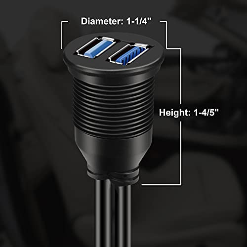 Batige 2 Puertos Duales Usb 3.0 Macho A Usb 3.0 Hembra Aux M