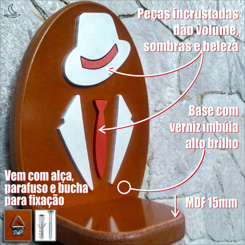 Imagem 3 de 7 de Zé Pilintra Mini Oratório De Parede - Mdf Verniz E Pintura