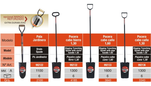 Pala 2133 Pocera C/ca?o   1.60mts Biassoni